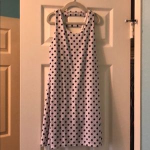 Girls white with black polka dot dress